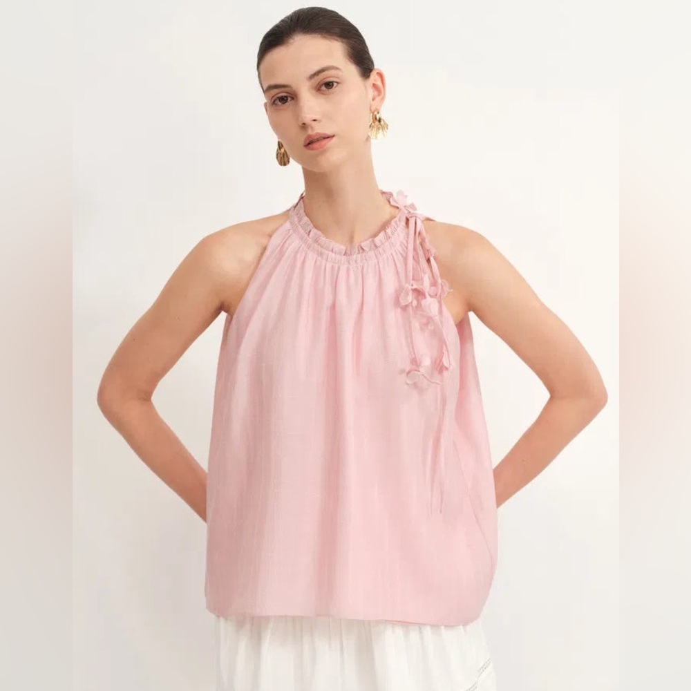 Pink Flora Halter Neck Top